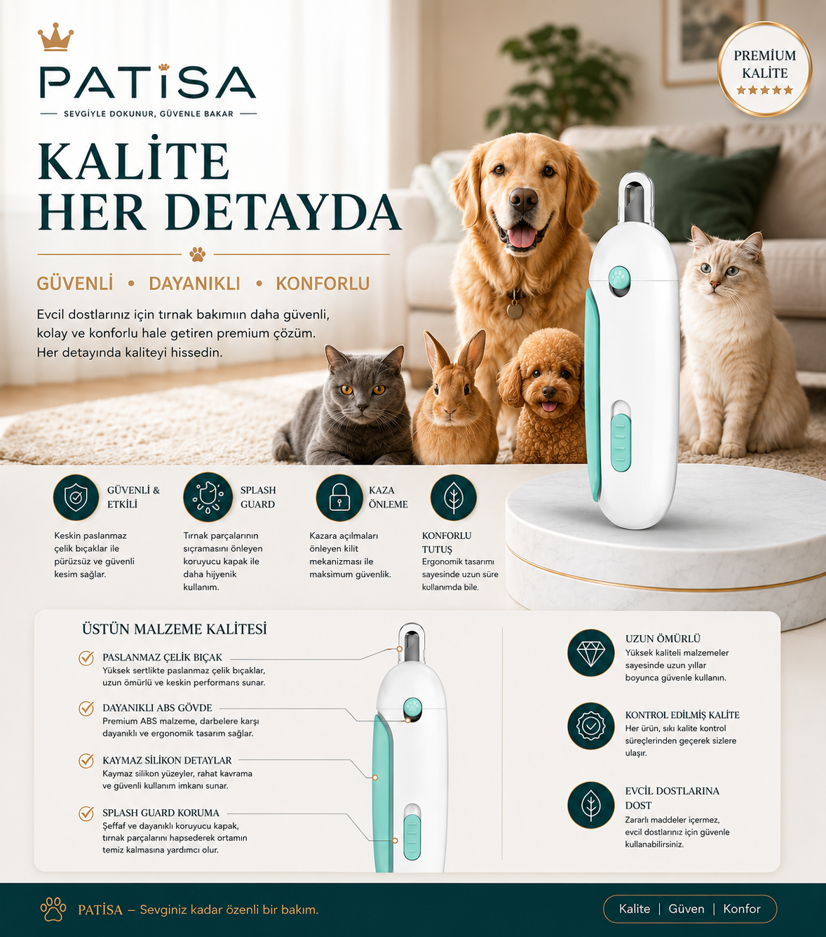 Patisa - Ayarlanabilir Evcil Hayvan Tırnak Makası