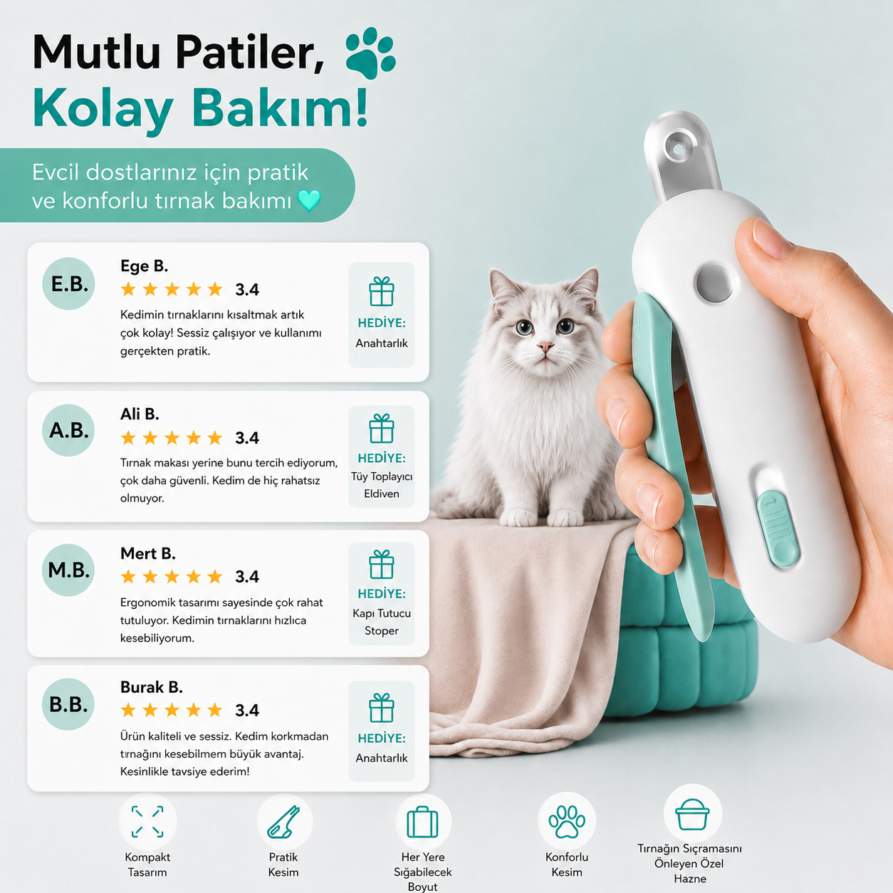 Patisa - Ayarlanabilir Evcil Hayvan Tırnak Makası